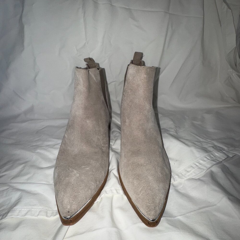 Marc Fisher Taupe Suede Pointed Toe Booties - image 2